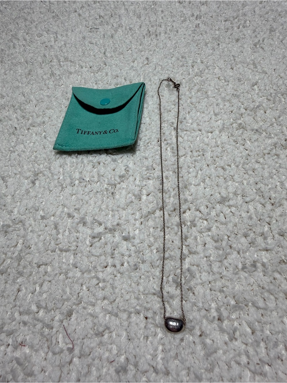 Tiffany & Co Elsa Peretti Bean Sterling Silver Necklace